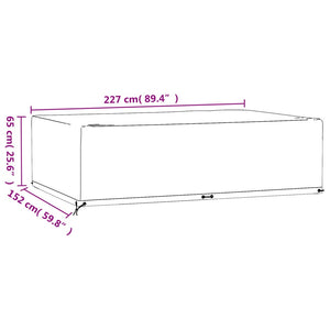 Gartenmöbel-Abdeckungen 2 Stk. 12 Ösen 227x152x65 cm Rechteckig Stilecasa