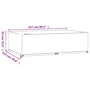 Gartenmöbel-Abdeckungen 2 Stk. 12 Ösen 227x152x65 cm Rechteckig Stilecasa