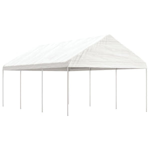 Pavillon mit Dach Weiß 6,69 x 4,08 x 3,22 m Polyethylen