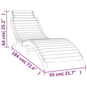 Sonnenliege mit Tisch Weiß Massivholz Akazie