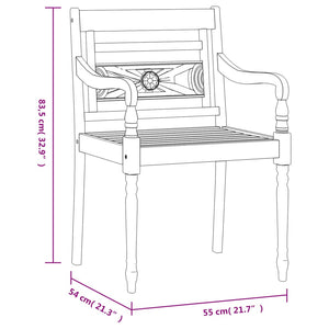 vidaXL Batavia-Stühle 8 Stk. Weiß Massivholz Teak