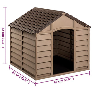 vidaXL Hundehütte Braun 86x84x82 cm Polypropylen