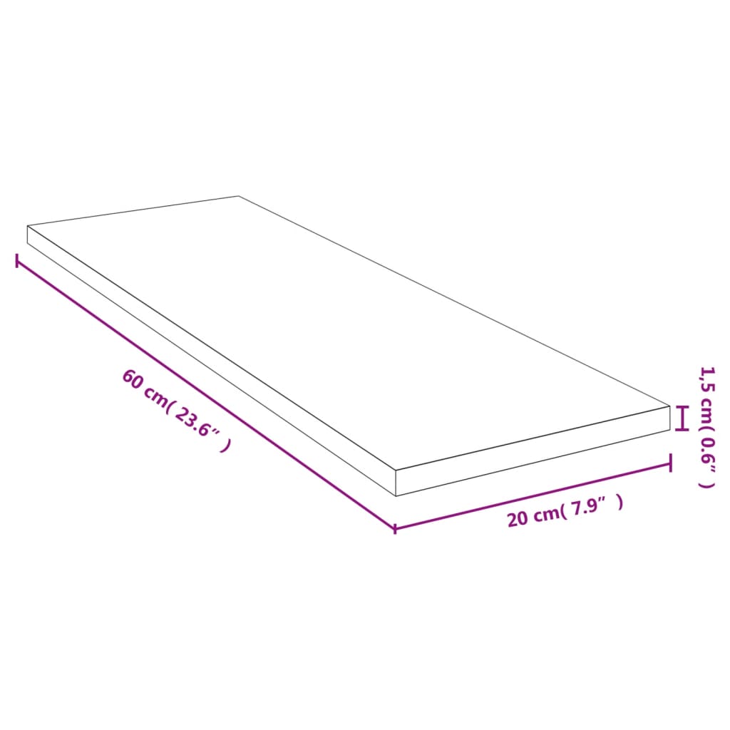 vidaXL Wandregal 60x20x1,5 cm Bambus