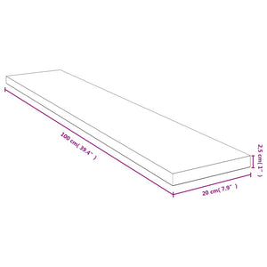 vidaXL Wandregal 100x20x2,5 cm Bambus