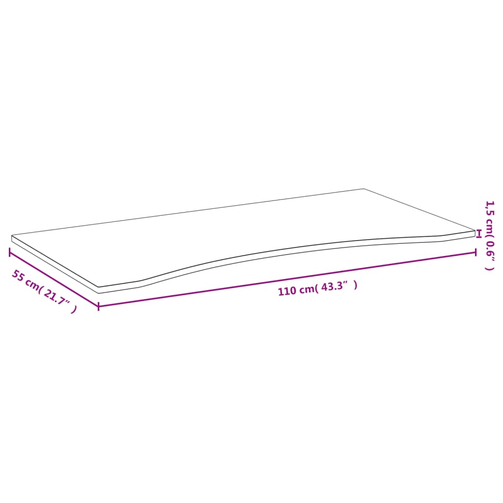 vidaXL Schreibtischplatte 110x55x1,5 cm Bambus