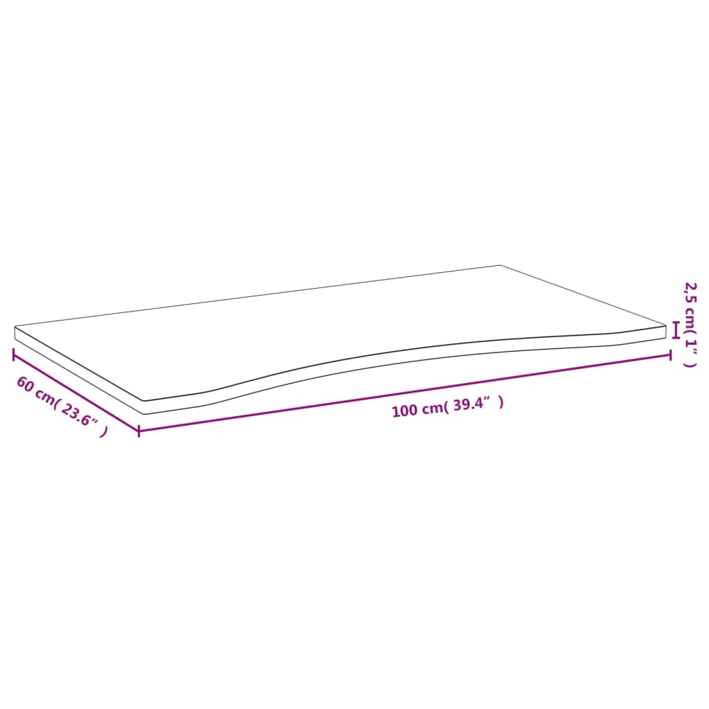 vidaXL Schreibtischplatte 100x60x2,5 cm Bambus