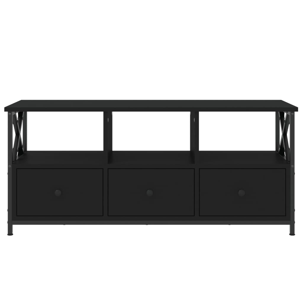 vidaXL TV-Schrank Schwarz 102x33x45 cm Holzwerkstoff und Eisen