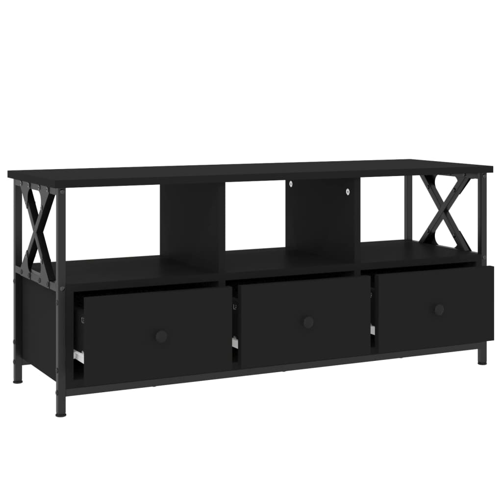 vidaXL TV-Schrank Schwarz 102x33x45 cm Holzwerkstoff und Eisen