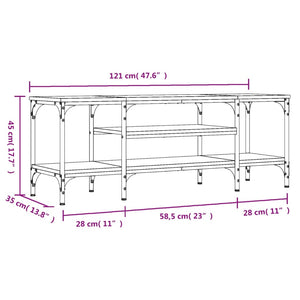 vidaXL TV-Schrank Räuchereiche 121x35x45 cm Holzwerkstoff & Eisen