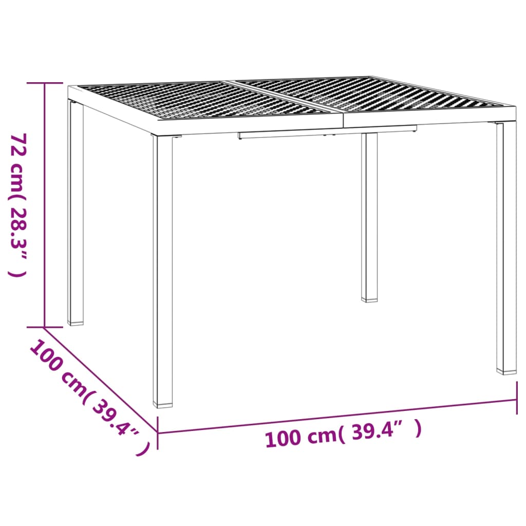 Gartentisch Anthrazit 100x100x72 cm Stahl