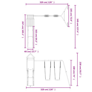 vidaXL Spielturm Imprägniertes Kiefernholz