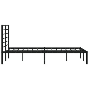 vidaXL Bettgestell mit Kopfteil Metall Schwarz 140x190 cm