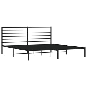 vidaXL Bettgestell mit Kopfteil Metall Schwarz 193x203 cm