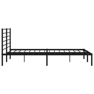 vidaXL Bettgestell mit Kopfteil Metall Schwarz 193x203 cm