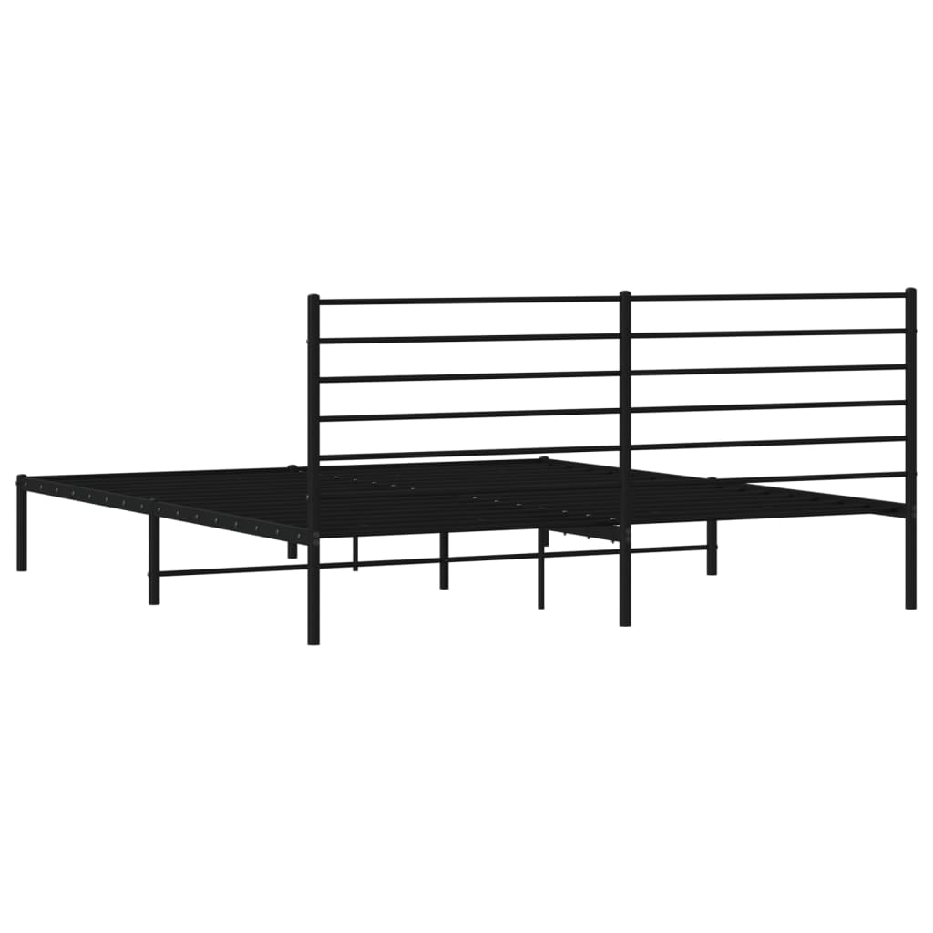 vidaXL Bettgestell mit Kopfteil Metall Schwarz 193x203 cm