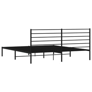 vidaXL Bettgestell mit Kopfteil Metall Schwarz 193x203 cm