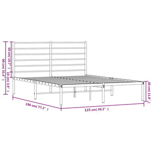 Bettgestell mit Kopfteil Metall Weiß 120x190 cm Stilecasa