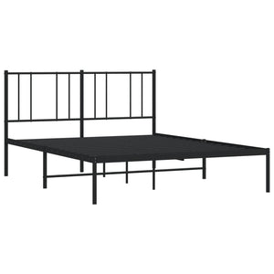 vidaXL Bettgestell mit Kopfteil Metall Schwarz 120x190 cm