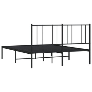 vidaXL Bettgestell mit Kopfteil Metall Schwarz 120x190 cm