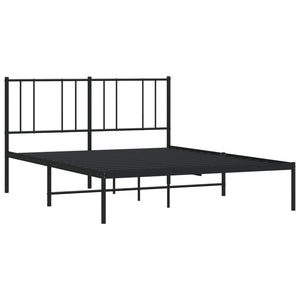 Bettgestell mit Kopfteil Metall Schwarz 140x190 cm Stilecasa