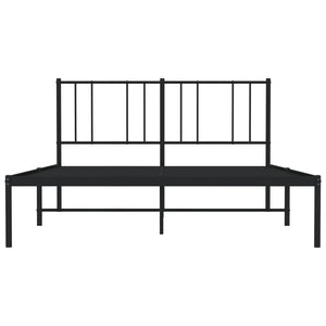 Bettgestell mit Kopfteil Metall Schwarz 140x190 cm Stilecasa