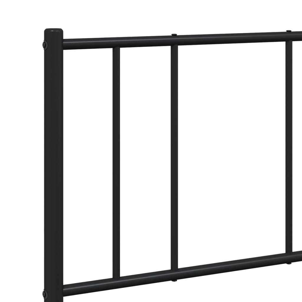 Bettgestell mit Kopfteil Metall Schwarz 140x190 cm Stilecasa