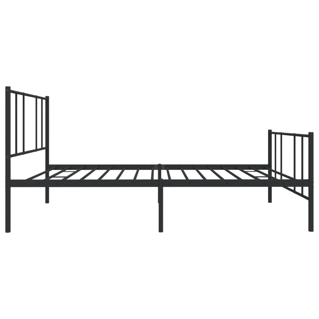 vidaXL Bettgestell mit Kopf- und Fußteil Metall Schwarz 107x203 cm