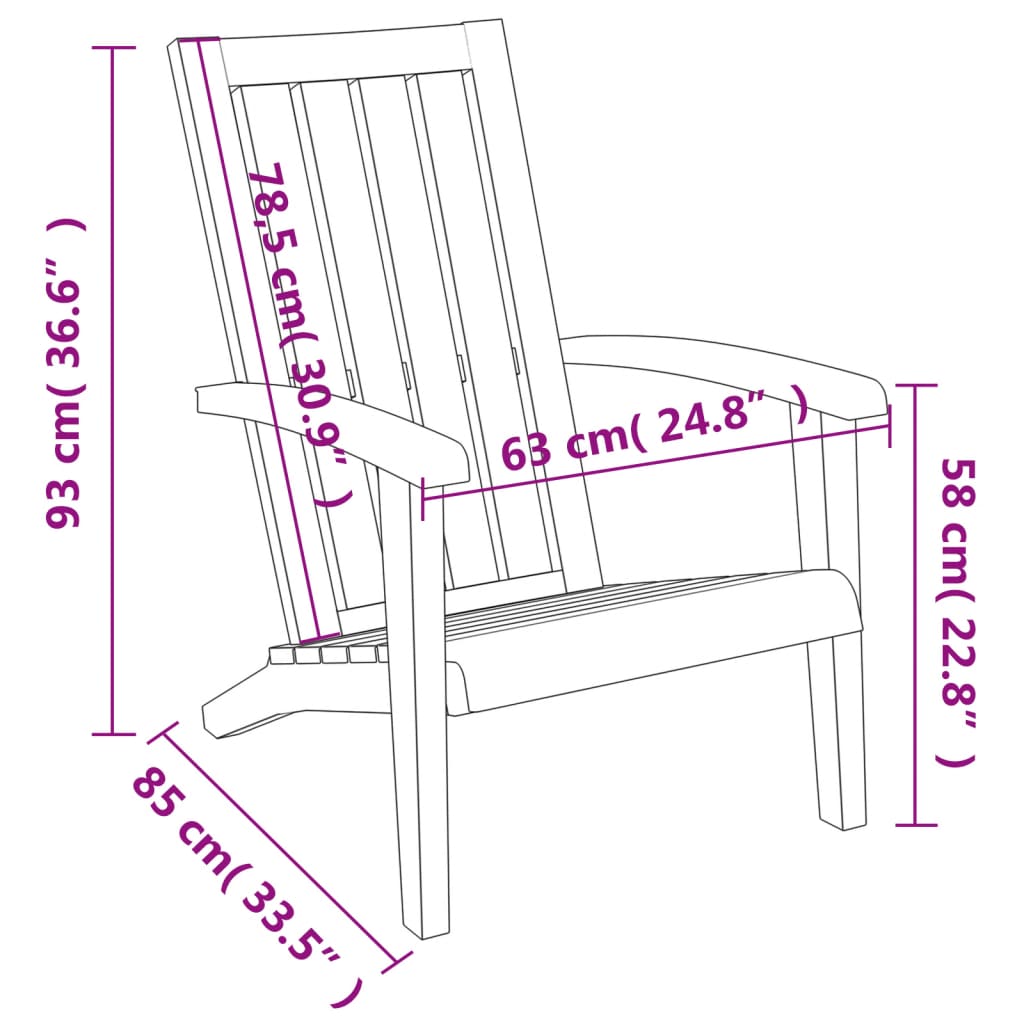 vidaXL Adirondack-Gartenstuhl Hellbraun Polypropylen