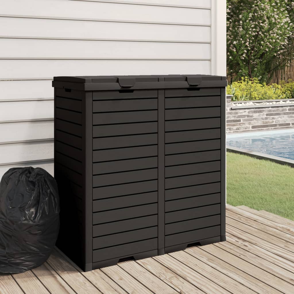 vidaXL Outdoor-Mülltonne Schwarz 78x41x86 cm Polypropylen