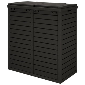 vidaXL Outdoor-Mülltonne Schwarz 78x41x86 cm Polypropylen