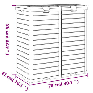 vidaXL Outdoor-Mülltonne Schwarz 78x41x86 cm Polypropylen