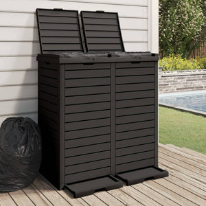 vidaXL Outdoor-Mülltonne Schwarz 78x41x86 cm Polypropylen