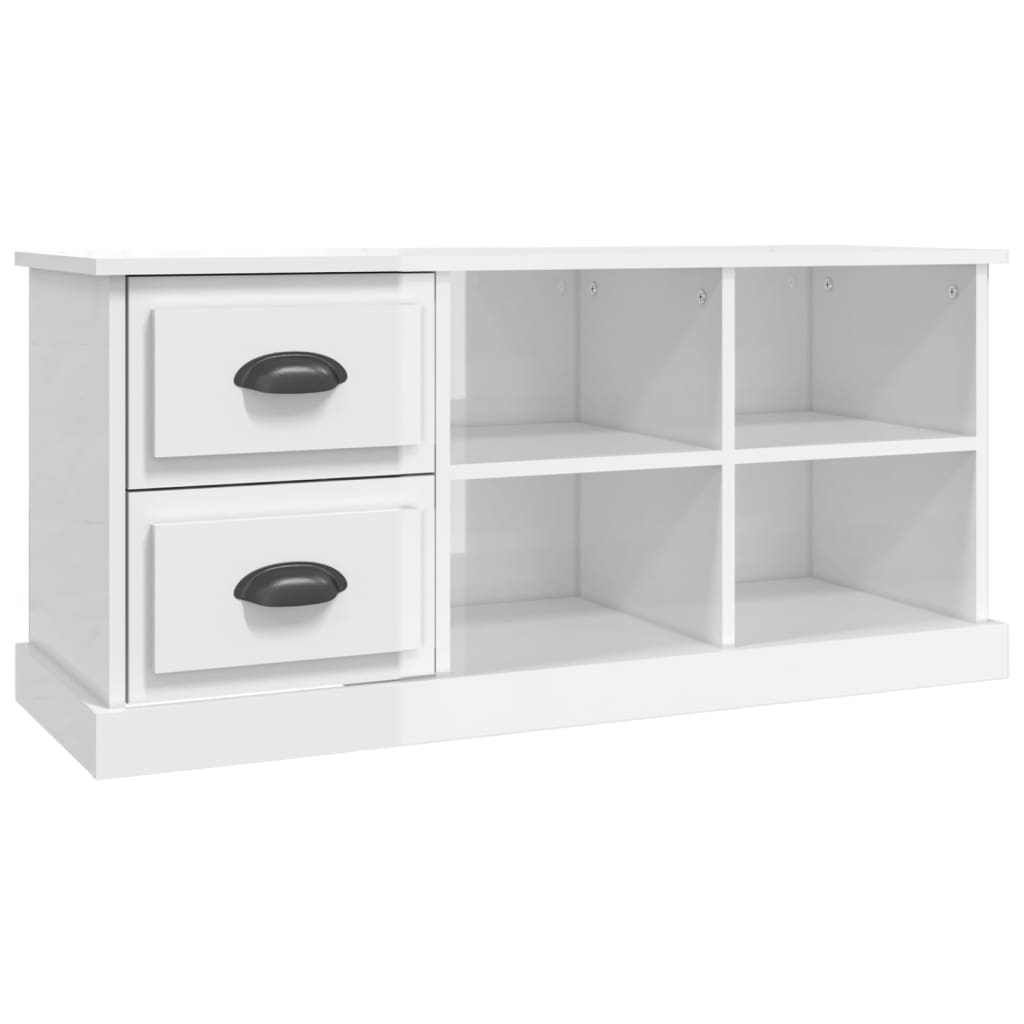 TV-Schrank Hochglanz-Weiß 102x35,5x47,5 cm Holzwerkstoff