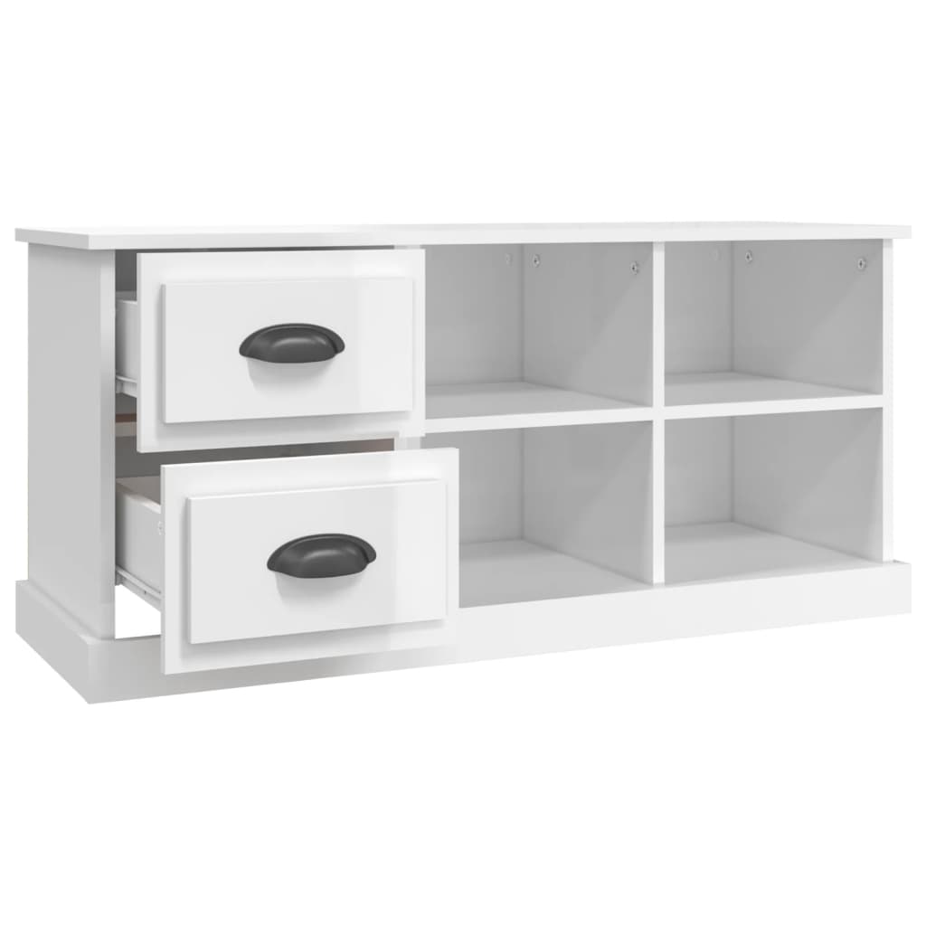 TV-Schrank Hochglanz-Weiß 102x35,5x47,5 cm Holzwerkstoff