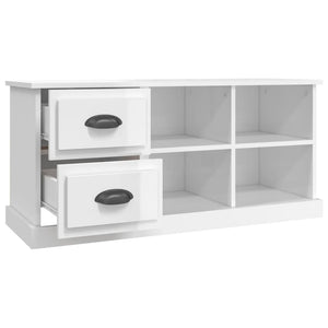 vidaXL TV-Schrank Hochglanz-Weiß 102x35,5x47,5 cm Holzwerkstoff