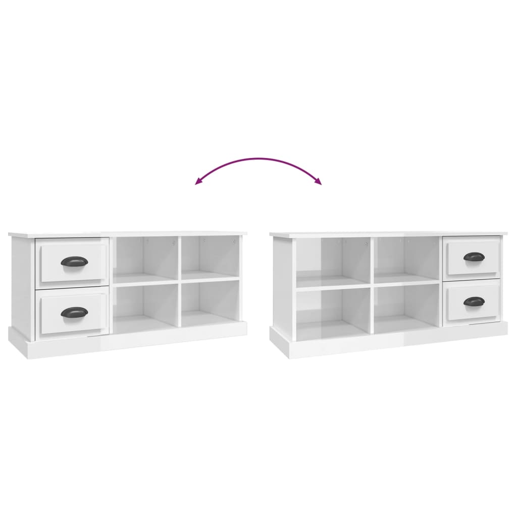 TV-Schrank Hochglanz-Weiß 102x35,5x47,5 cm Holzwerkstoff