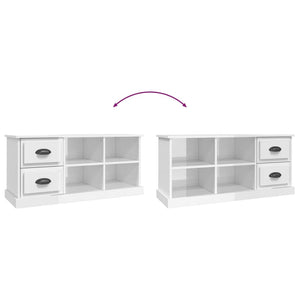 TV-Schrank Hochglanz-Weiß 102x35,5x47,5 cm Holzwerkstoff