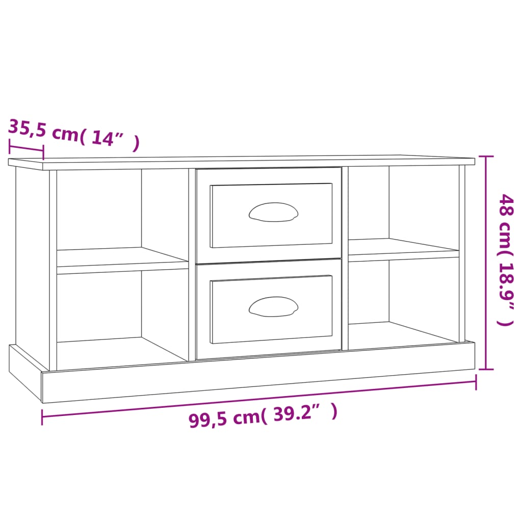 vidaXL TV-Schrank Räuchereiche 99,5x35,5x48 cm Holzwerkstoff