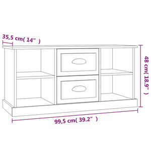 vidaXL TV-Schrank Räuchereiche 99,5x35,5x48 cm Holzwerkstoff