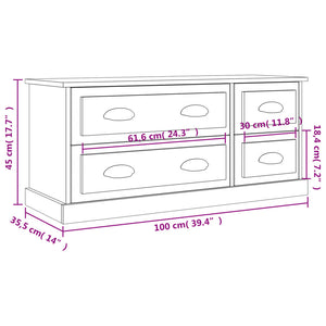 vidaXL TV-Schrank Weiß 100x35,5x45 cm Holzwerkstoff