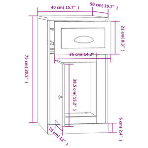 vidaXL Beistellschrank mit Schublade Betongrau 40x50x75 cm