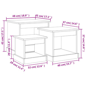 Couchtische 3 Stk. Weiß Holzwerkstoff Stilecasa