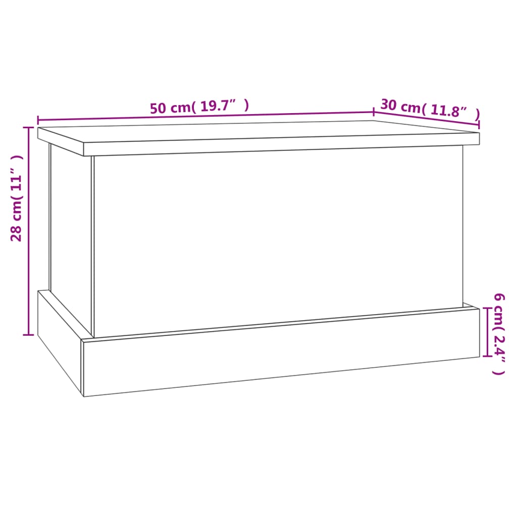 vidaXL Truhe Weiß 50x30x28 cm Holzwerkstoff