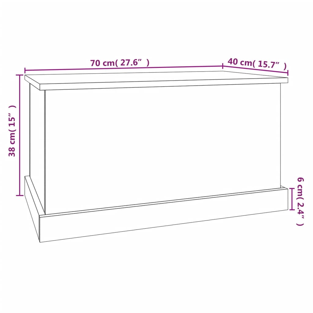 vidaXL Truhe Weiß 70x40x38 cm Holzwerkstoff