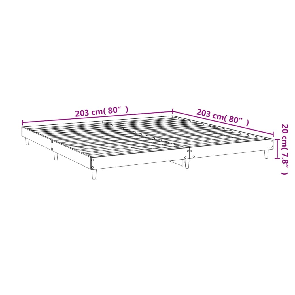 vidaXL Bettgestell Weiß 200x200 cm Holzwerkstoff