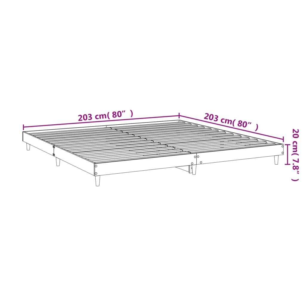 vidaXL Bettgestell Hochglanz-Weiß 200x200 cm Holzwerkstoff