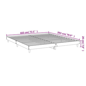 vidaXL Bettgestell ohne Matratze Räuchereiche 180x200 cm Holzwerkstoff