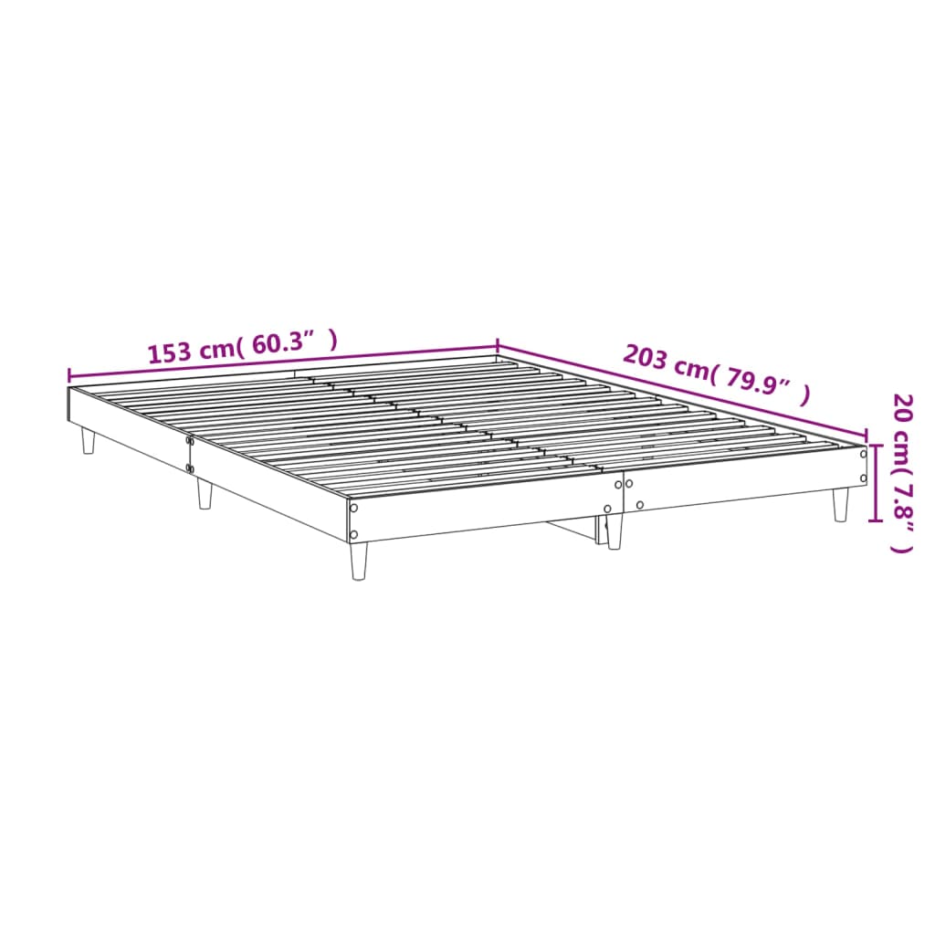 vidaXL Bettgestell Schwarz 150x200 cm Holzwerkstoff