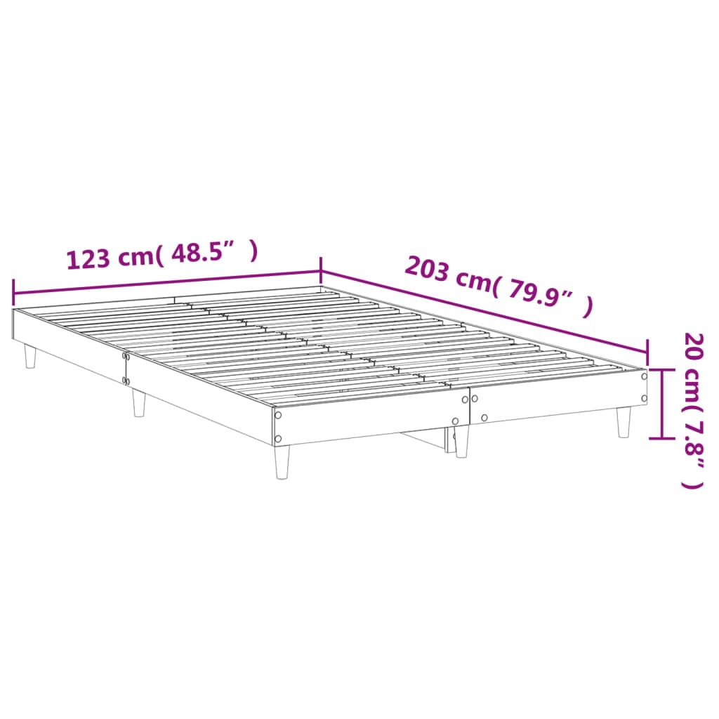 Bettgestell Grau Sonoma 120x200 cm Holzwerkstoff Stilecasa