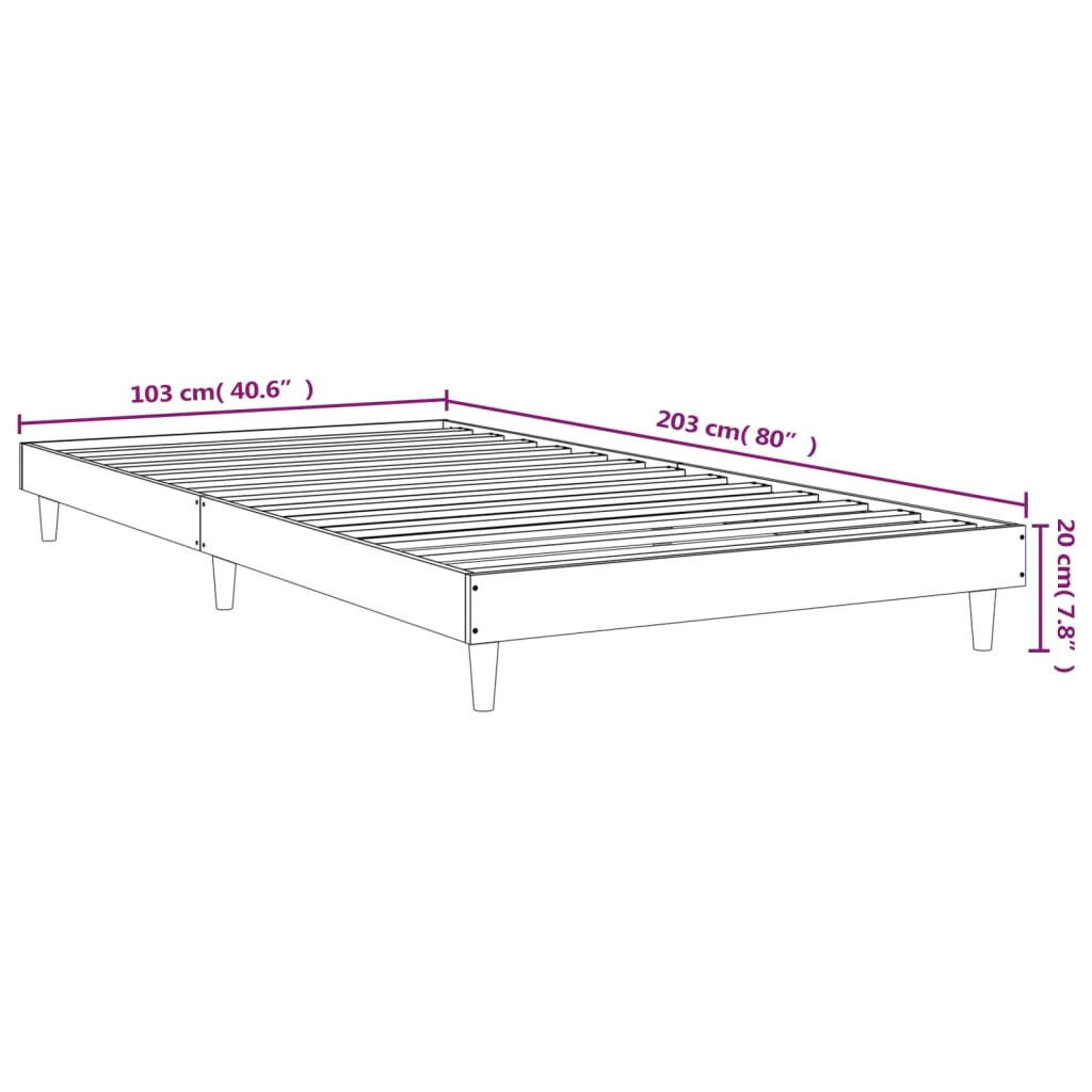 vidaXL Bettgestell Weiß 100x200 cm Holzwerkstoff